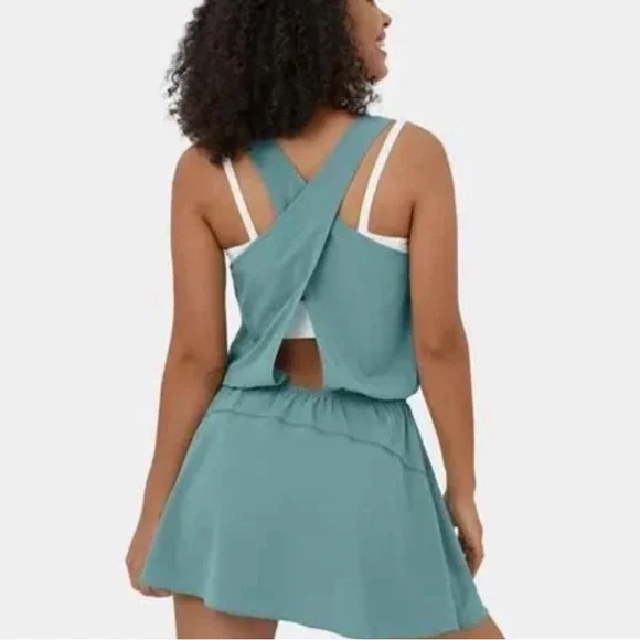 ❤️🔥BOGO FREE Halara Breezeful open bsck athletic sports mini dress BLACK large - Picture 3 of 4